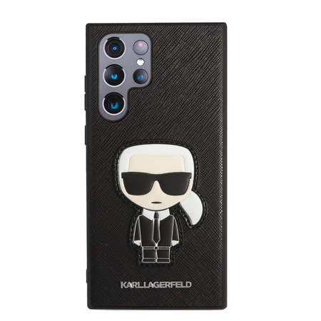Karl Lagerfeld Saffiano Ikonik Patch - Etui Samsung Galaxy S22 Ultra (czarny)