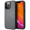 Guess Saffiano Metall-Logo-Streifen - iPhone 13 Pro Max Tasche (grau)