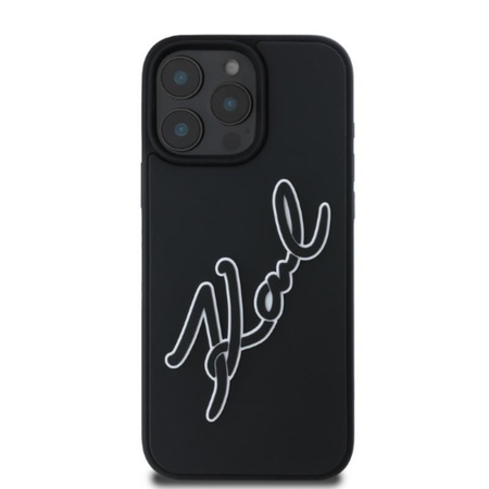 Karl Lagerfeld 3D Rubber Bicolor Signature - Hülle für iPhone 16 Pro Max (schwarz)