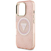 Guess IML Metal Glitter 4G Circle Triangle MagSafe - Hülle für iPhone 16 Pro (rosa)