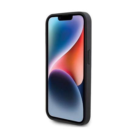 Étui Guess en cuir 4G Triangle Strass - iPhone 15 Pro Max (noir)