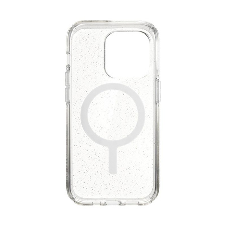 Speck Presidio Perfect-Clear s třpytkami + MagSafe - pouzdro pro iPhone 14 Pro s povrchovou úpravou MICROBAN (čiré / zlaté třpytky)
