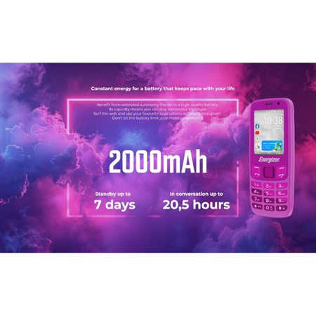 Energizer E242S+ - Telefon 512MB RAM 4GB 2.4" 4G LTE Dual SIM EU (Schwarz)
