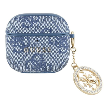 Guess 4G Strass Charm - Étui AirPods 4 (bleu)
