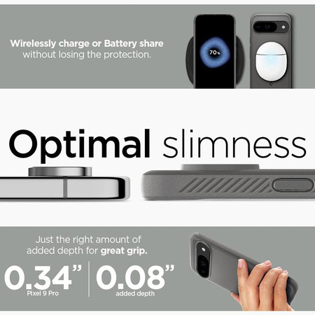 Spigen Rugged Armor - Gehäuse für Google Pixel 9 / 9 Pro (Marmor Grau)