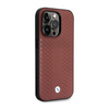 BMW Leather Diamond Pattern MagSafe - Case for iPhone 14 Pro Max (Burgundian)