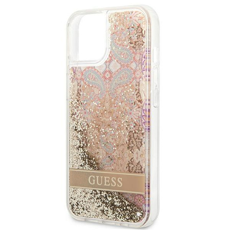 Guess Liquid Glitter Paisley - iPhone 13 mini case (gold)