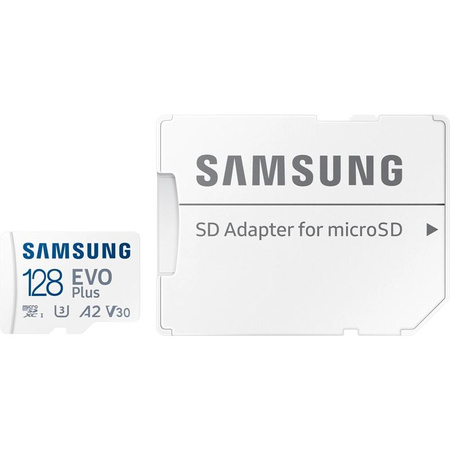 Carte mémoire Samsung microSDXC EVO Plus - 128 Go UHS-I / U3 A2 V30 avec adaptateur