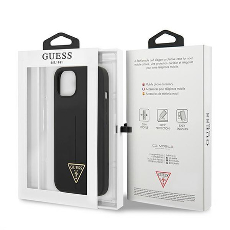Guess szilikon háromszög logó - iPhone 13 mini tok (fekete)