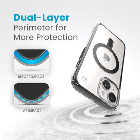 Speck Presidio Perfect-Clear ClickLock & MagSafe - Kryt pro iPhone 16e / iPhone 15 / iPhone 14 / iPhone 13 (Průhledný / Matně černý / Břidlicově šedý)