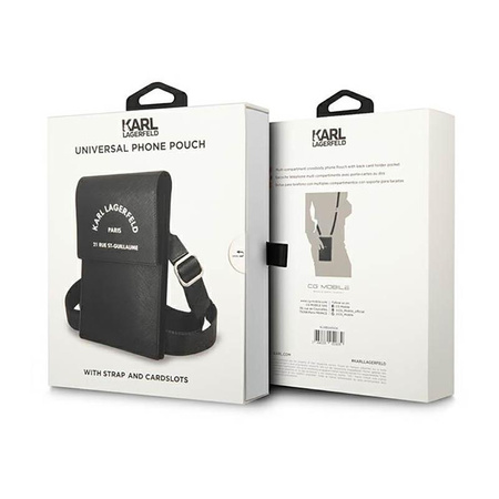 Karl Lagerfeld Embossed RSG Wallet Phone Bag - Tasche für Smartphone und Zubehör (Schwarz)