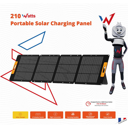Wonder Ws210 - 210W solární panel / solární nabíječka s výstupem MC4 (černá)