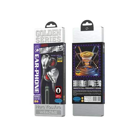 WEKOME YC06 Blackin sorozat - USB-C vezetékes HiFi fejhallgató (fekete)