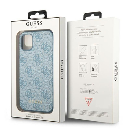 Guess 4G Metall Gold Logo - iPhone 11 Hülle (blau)
