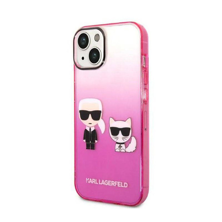 Karl Lagerfeld KLHCP14MTGKCP iPhone 14 Plus 6,7" hardcase różowy/pink Gradient Ikonik Karl & Choupette