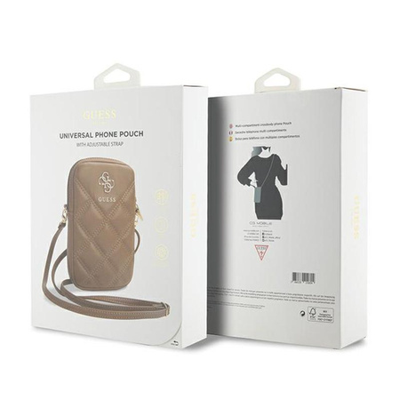 Guess Zip Quilted 4G - Phone Bag (brown)