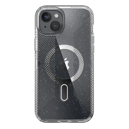 Speck Presidio Lux Grip ClickLock & Magsafe - Etui iPhone 15 Plus (Clear / Chrome Finish / Serene Silver)