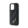 Karl Lagerfeld Diagonal gesteppte Schrift - iPhone 14 Pro Tasche (schwarz)