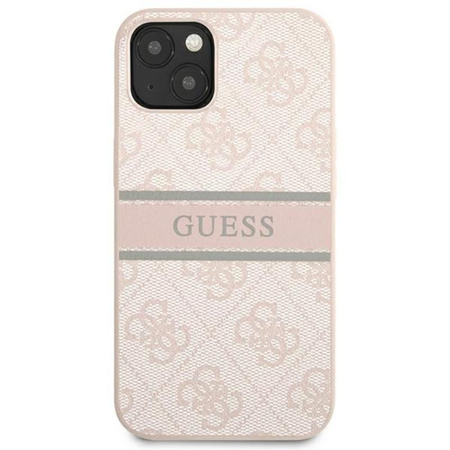 Guess 4G Printed Stripe - Coque pour iPhone 13 Mini (rose)