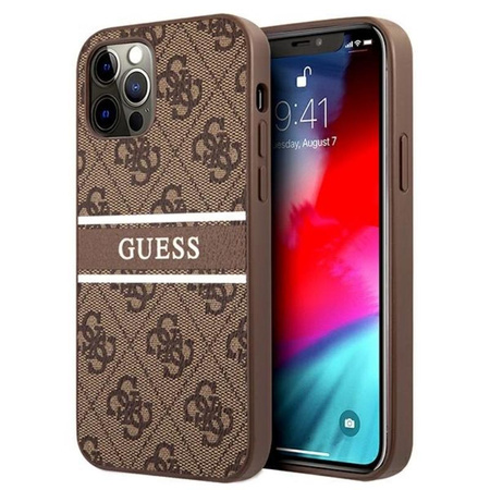 Guess 4G Printed Stripe - iPhone 12 Pro Max Case (brown)