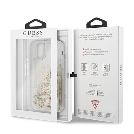 Guess Liquid Glitter Circle Logo - Coque iPhone 11 Pro Max (Or)