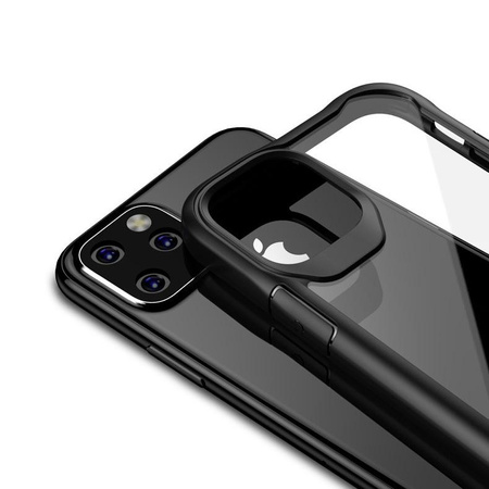 Crong Hybrid Clear Cover - iPhone 11 Pro case set (black) + 9H hybrid glass