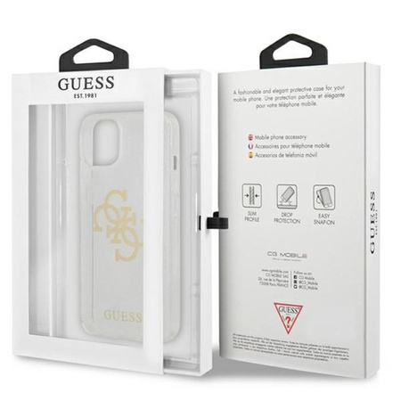 Guess Glitter 4G Big Logo - Case for iPhone 13 mini (Transparent)