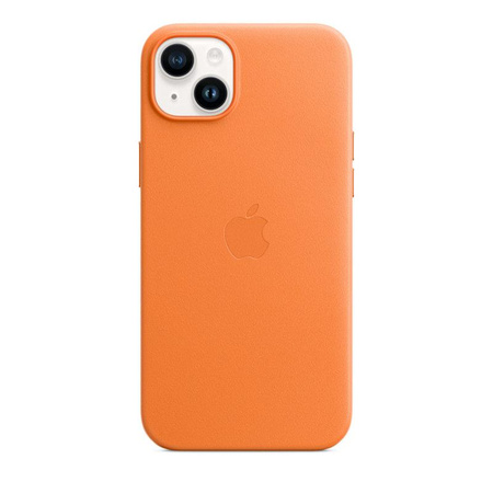 Kožené pouzdro Apple - Kožené pouzdro s MagSafe pro iPhone 14 Plus (Oranžové)