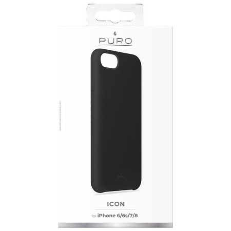 PURO ICON Cover - Tasche iPhone SE (2022 / 2020) / 8 / 7 / 6s (schwarz)