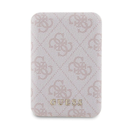 Guess Bundle Pack MagSafe 4G Metal Gold Logo - tok szett + Power Bank 5000mAh MagSafe iPhone 15 Pro (rózsaszín)