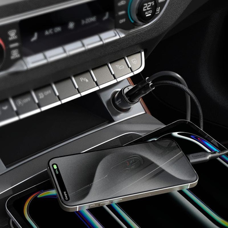 Szybka Ładowarka Samochodowa 2x USB-C PD + QC3.0 Spigen ArcStation 50W