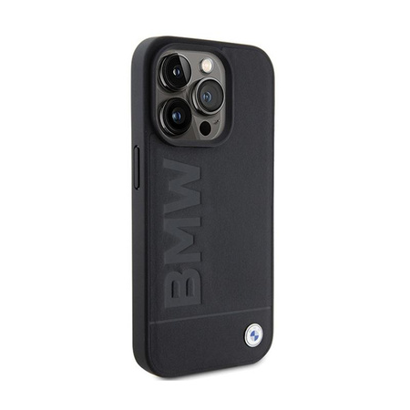 BMW Leather Hot Stamp MagSafe - iPhone 15 Pro Case (Black)