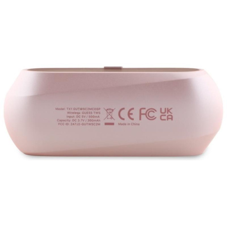 Guess Elongated Metallic Printed Logo - TWS Bluetooth-Kopfhörer + Ladetasche (rosa)