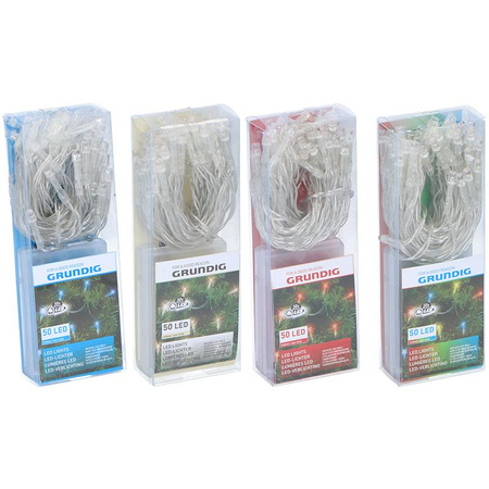 Grundig - Bande, chaîne de LED 50 pcs. alimenté par batterie (blanc)
