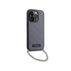 Karl Lagerfeld Saffiano Monogramm Kette - iPhone 14 Pro Tasche (Silber)