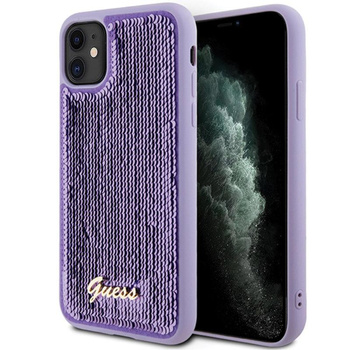 Guess Sequin Script Metal - Coque iPhone 11 (violet)