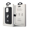 Karl Lagerfeld Gripstand Saffiano Karl & Choupette kitűzők - iPhone 15 Pro Max tok (fekete)