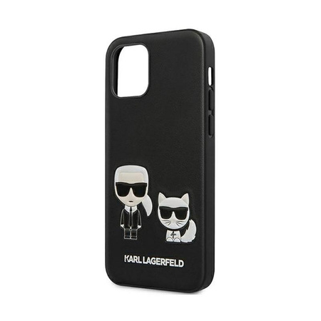 Karl Lagerfeld PU Leather Karl & Choupette Embossed - Coque iPhone 12 / iPhone 12 Pro (noir)