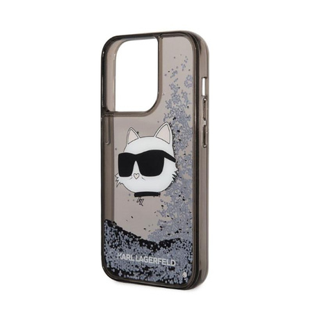 Karl Lagerfeld Liquid Glitter NFT Choupette Head - iPhone 14 Pro Max Case (black)
