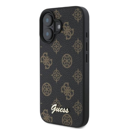 Guess Peony Script MagSafe - pouzdro pro iPhone 16 (černé)