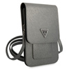 Guess Wallet Saffiano Triangle Logo Phone Bag (Grey)
