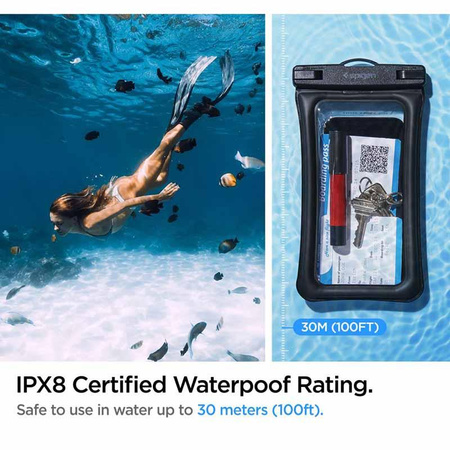 Spigen A610 Universal Waterproof Float Case - Gehäuse für Smartphones bis zu 6,9" (Schwarz)