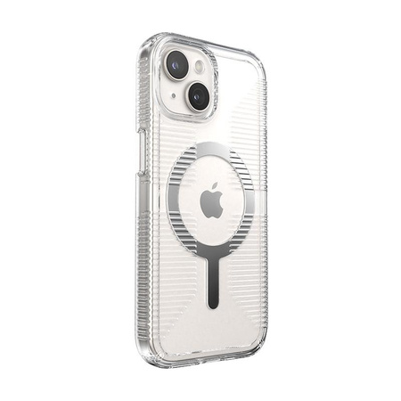 Speck Gemshell Grip + MagSafe - Case for iPhone 16e / iPhone 15 / iPhone 14 / iPhone 13 (Clear / Chrome Finish)