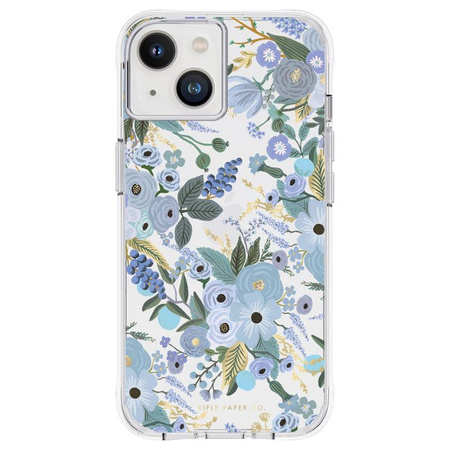 Rifle Paper Clear - iPhone 14 Hülle (Garden Party Blau)