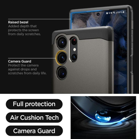 Spigen Tough Armor - Etui pour Samsung Galaxy S23 Ultra (Gunmetal)