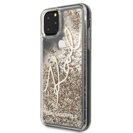 Karl Lagerfeld Signature Glitter Case - Etui iPhone 11 Pro Max (Gold)