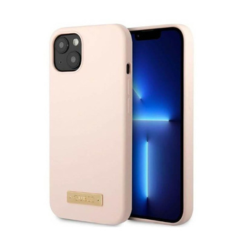 Guess Silikonové pouzdro MagSafe s logem - iPhone 13 Mini (růžové)