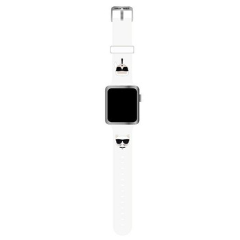 Karl Lagerfeld Silikon Karl & Choupette Heads - Armband für Apple Watch 42/44/45/49 mm (weiß)