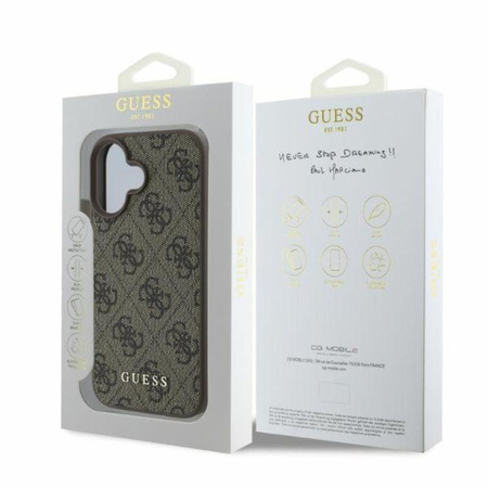 Guess 4G Classic - pouzdro pro iPhone 16 (hnědé)