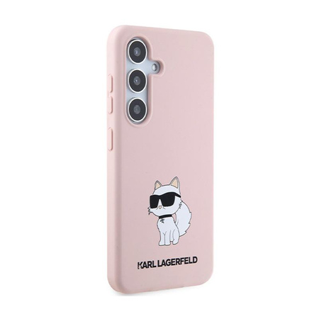 Karl Lagerfeld Silikonové pouzdro Choupette - Samsung Galaxy S24+ (růžové)